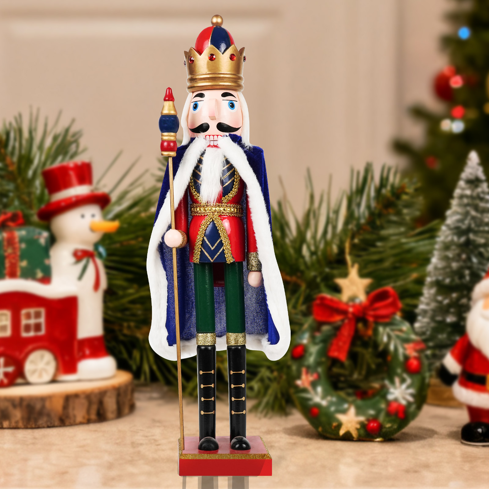 Nutcracker Figurine - Christmas Nutcracker Decoration Puppet Solider Cloak