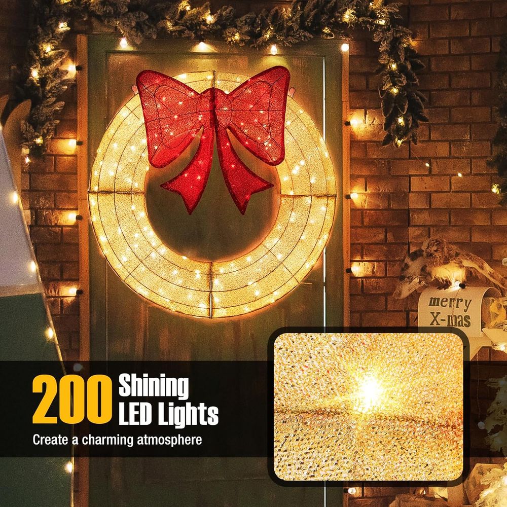 48 Inch Pre-Lit Christmas Wrea – Christmas Lights Outdoor recenzja i cena