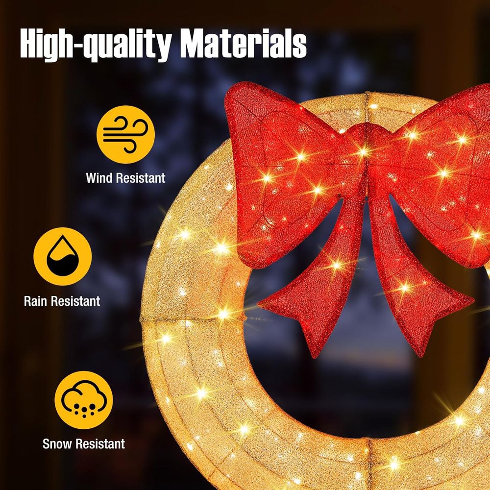 48 Inch Pre-Lit Christmas Wrea – Christmas Lights Outdoor recenzja i cena