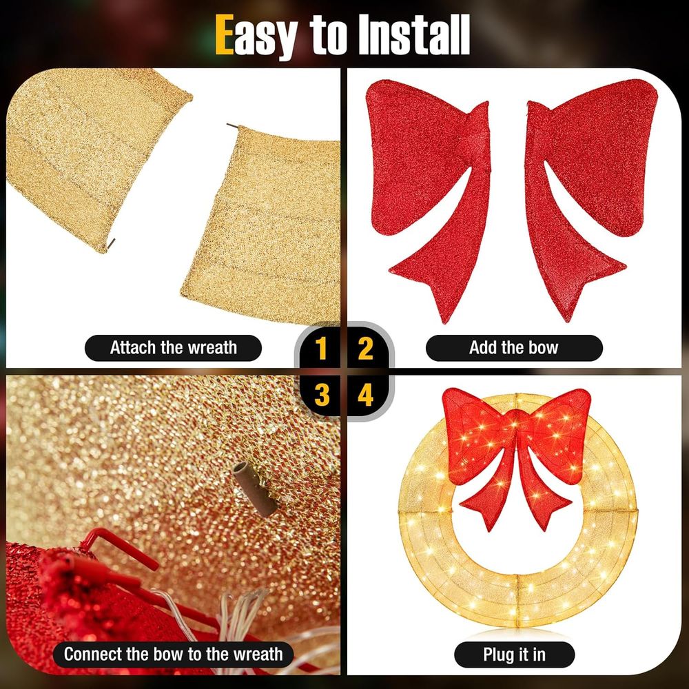 48 Inch Pre-Lit Christmas Wrea – Christmas Lights Outdoor recenzja i cena