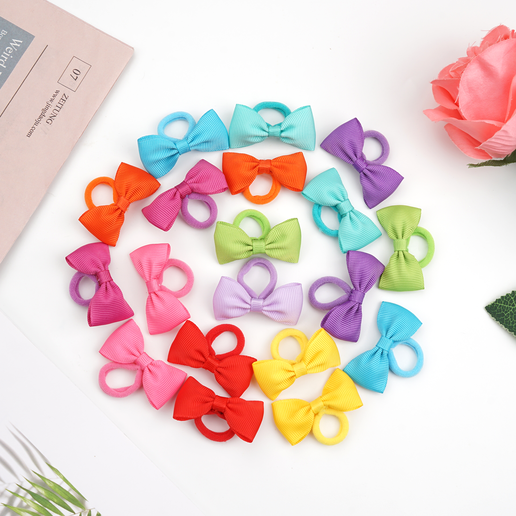 40/60/80 Baby Girls Hair Ties  – Ribbon Bow Gift recenzja i cena