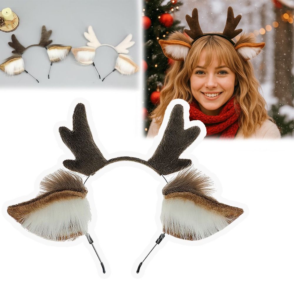 Unisex Deer Ears Reindeer Antl – Reindeer Antlers Headband recenzja i cena