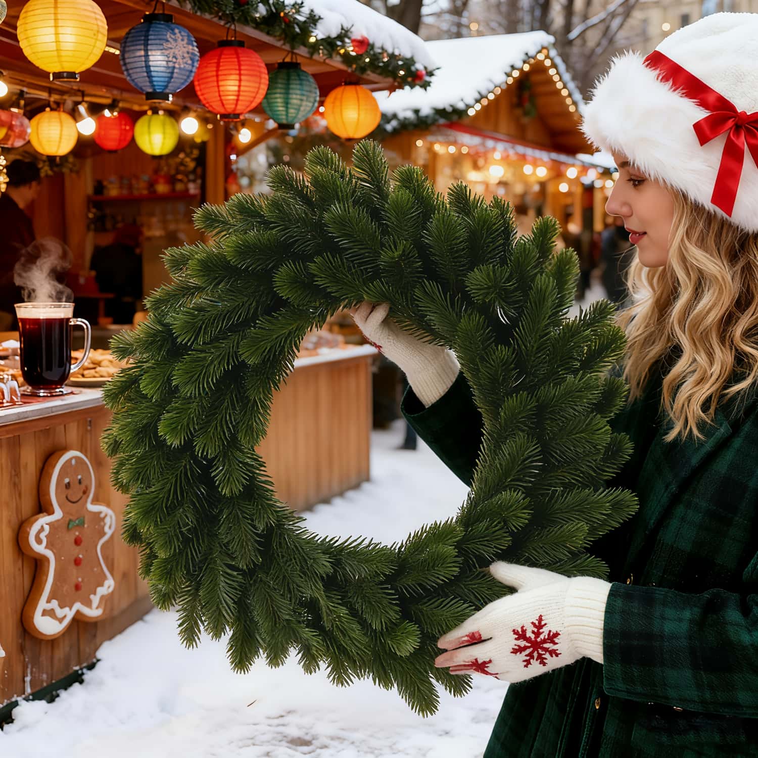 1pc Artificial Christmas Wreat – Christmas Wreath Fake recenzja i cena
