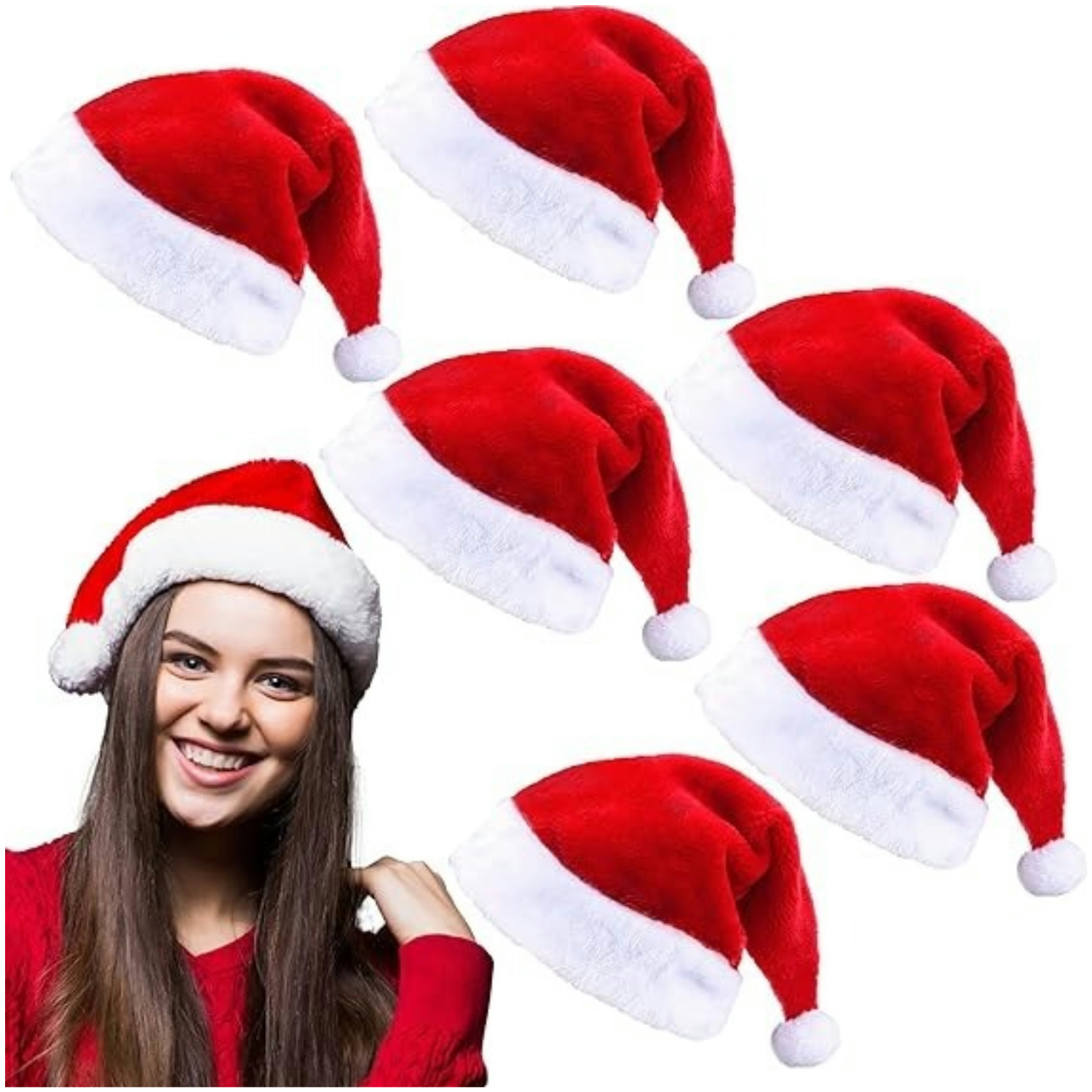 Fluffy Red Santa Hats Set with – Santa Hat Plush recenzja i cena