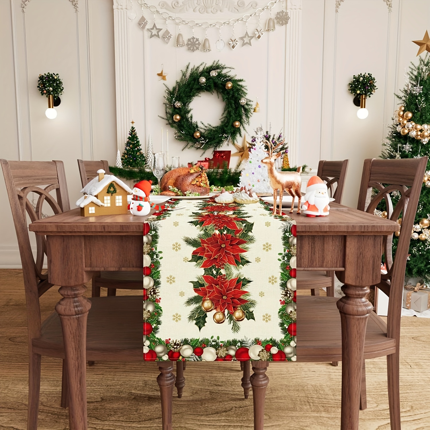 1pc Multi-Size Winter Floral T – Christmas Table Runner recenzja i cena