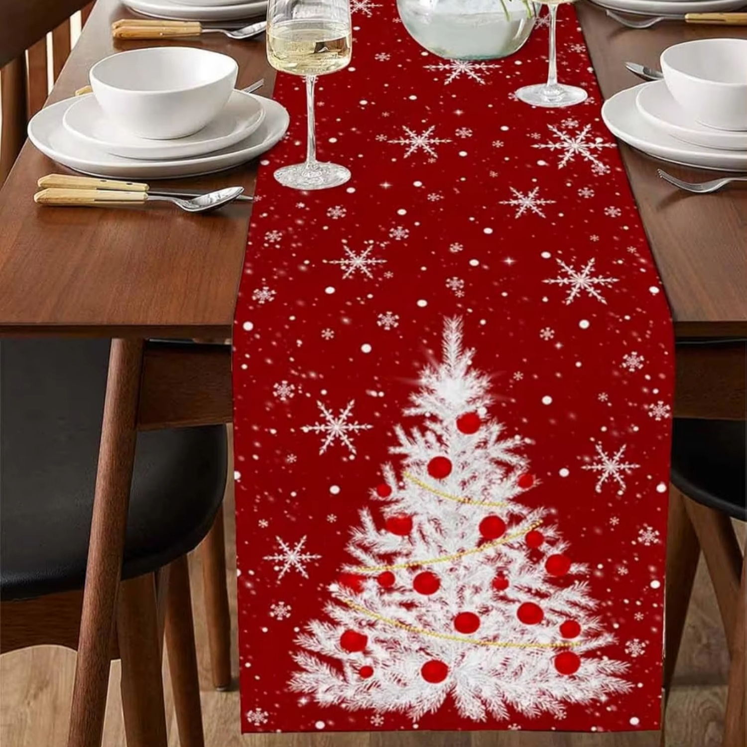 Red Table Runner Christmas Tre – Christmas Table Runner recenzja i cena