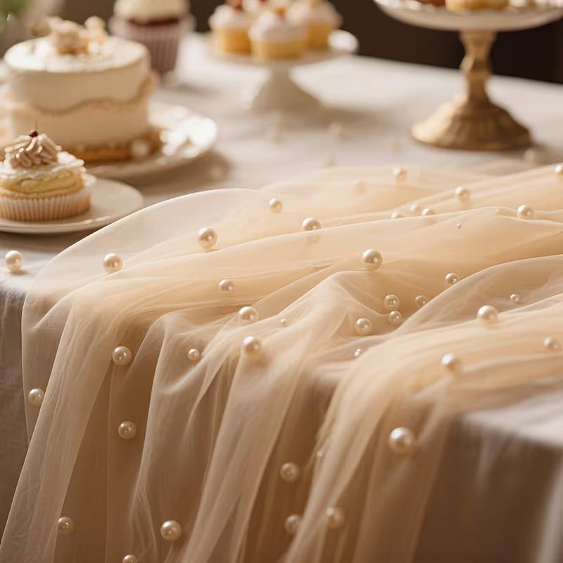 300x80cm Pearl Sheer Tulle Tab – Christmas Table Runner recenzja i cena