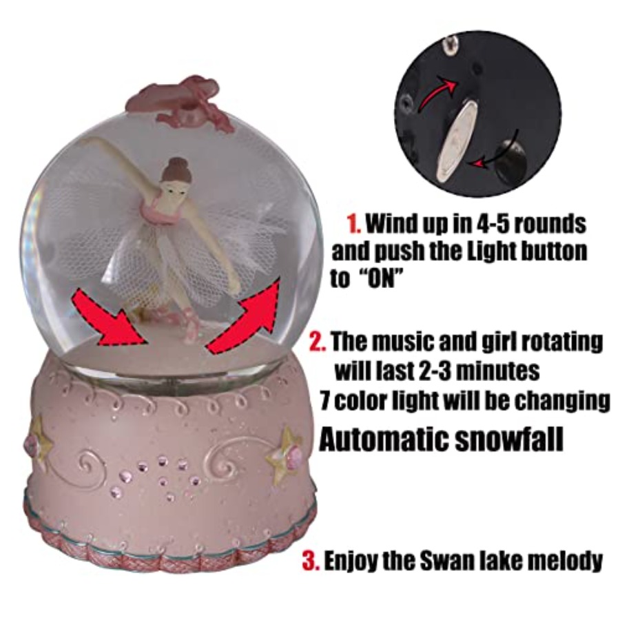 Ballerina Girl Swan Lake Rotat – Snow Globe Musical recenzja i cena