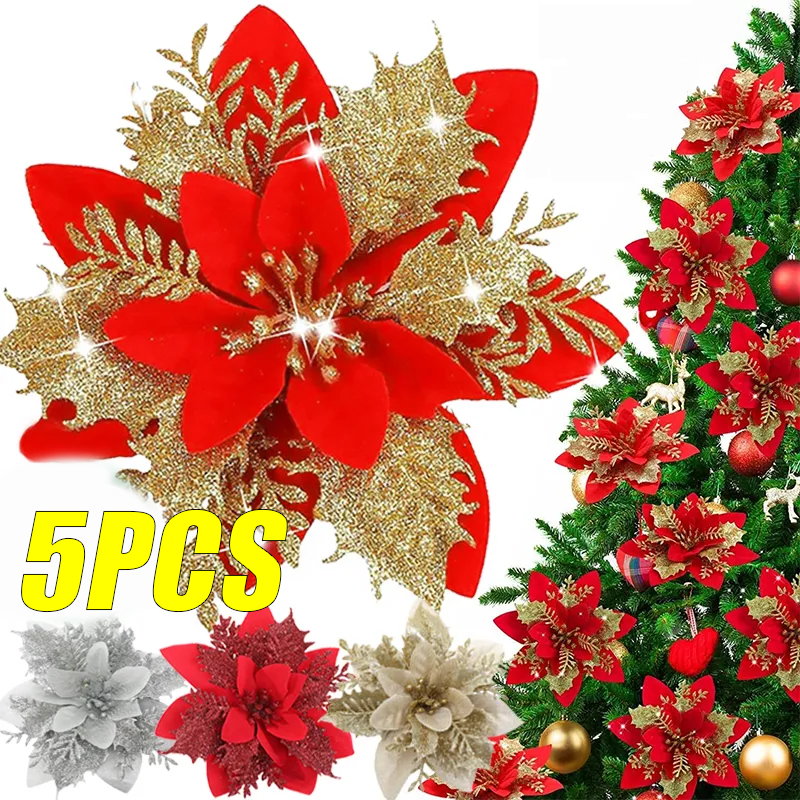 5PCS Christmas Flowers Christm – Christmas Tree Artificial recenzja i cena