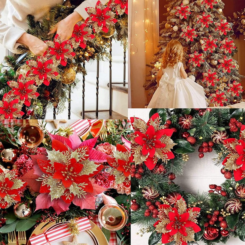 5PCS Christmas Flowers Christm – Christmas Tree Artificial recenzja i cena