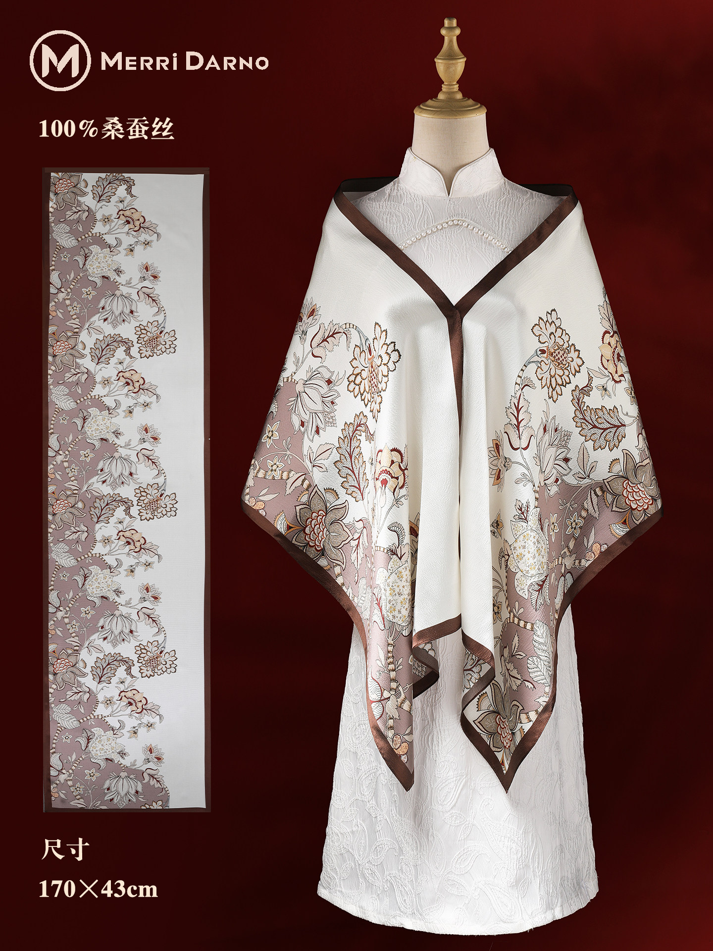 Women's Mulberry Silk Scarf Gi – Gift Box Wrap Set recenzja i cena