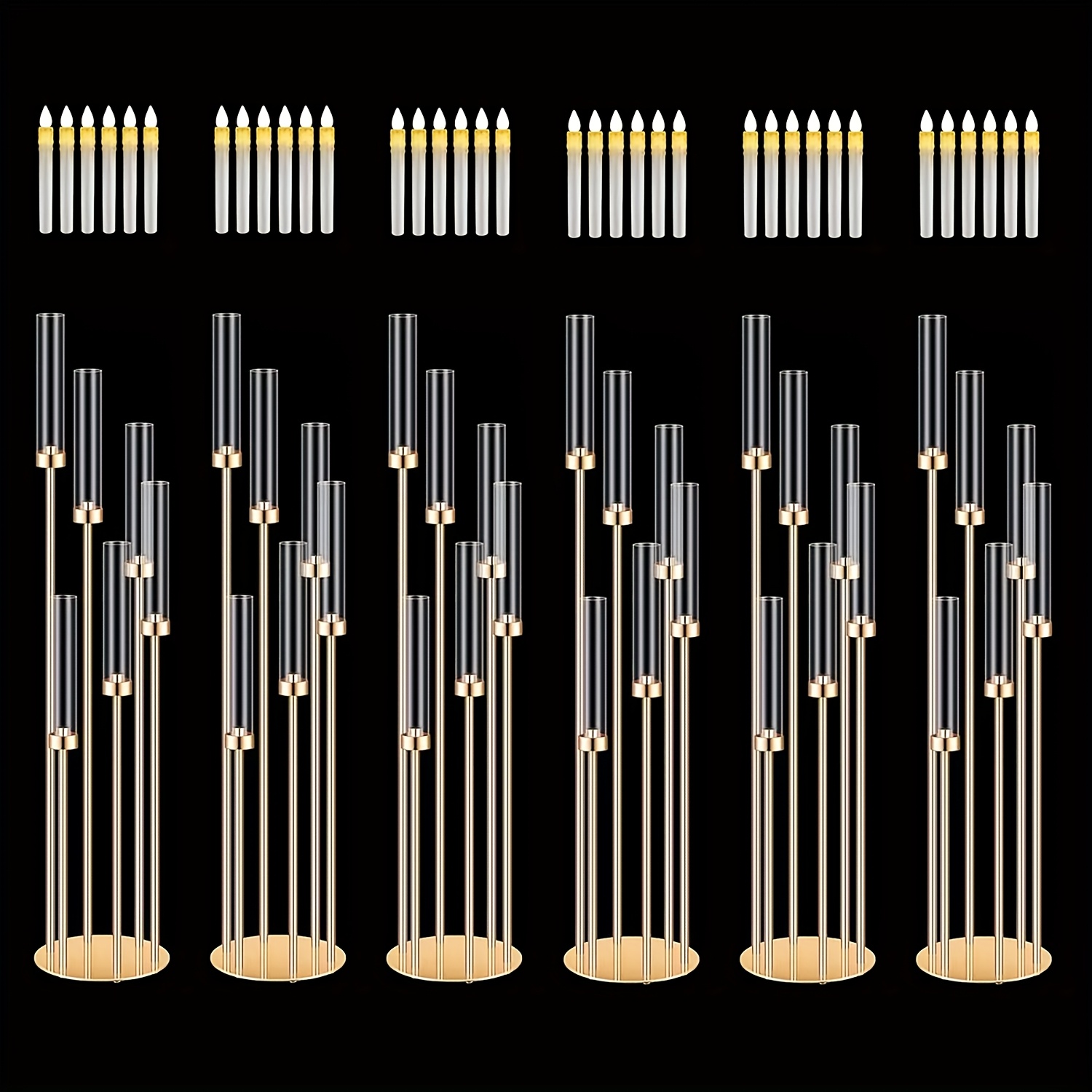 2 Sets Floor Candelabra 6 Arms – Holiday Candle Set recenzja i cena