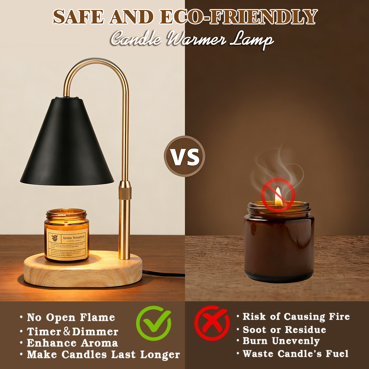Black Candle Warmer Lamp with  – Holiday Candle Set recenzja i cena