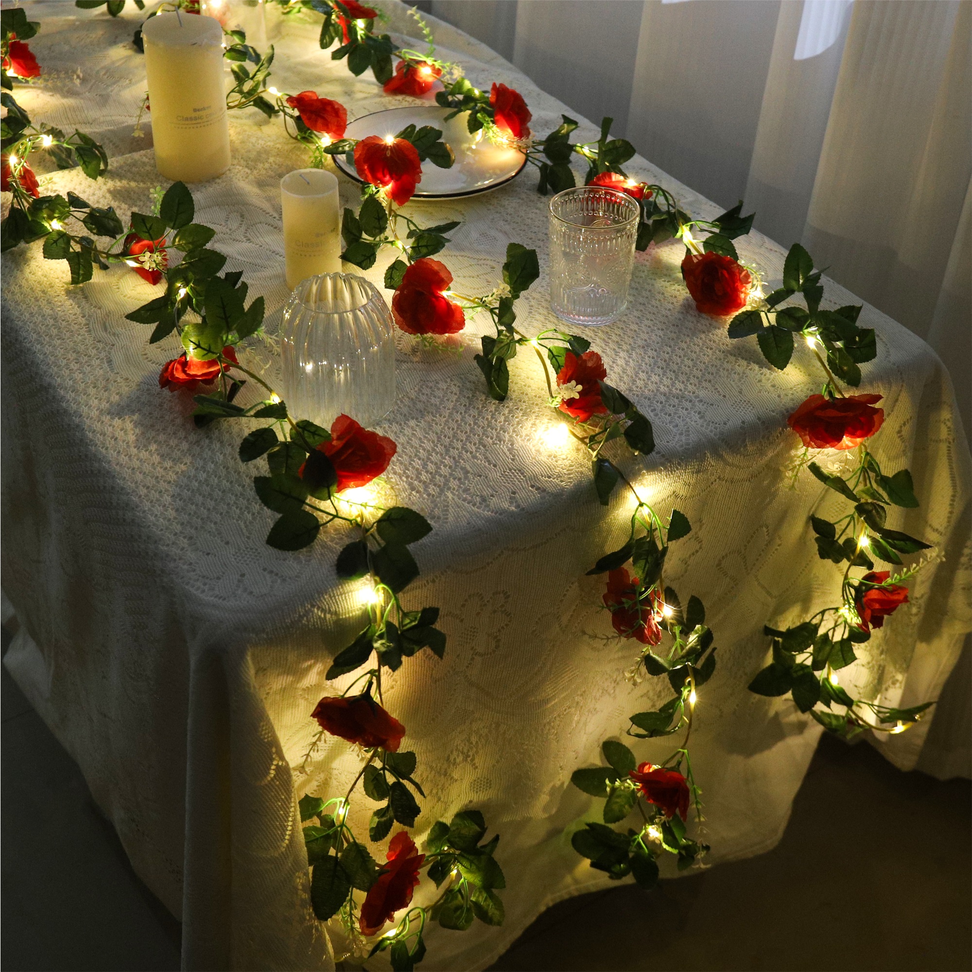 Rose LED Vine Light String Art – Christmas Wreath Fake recenzja i cena