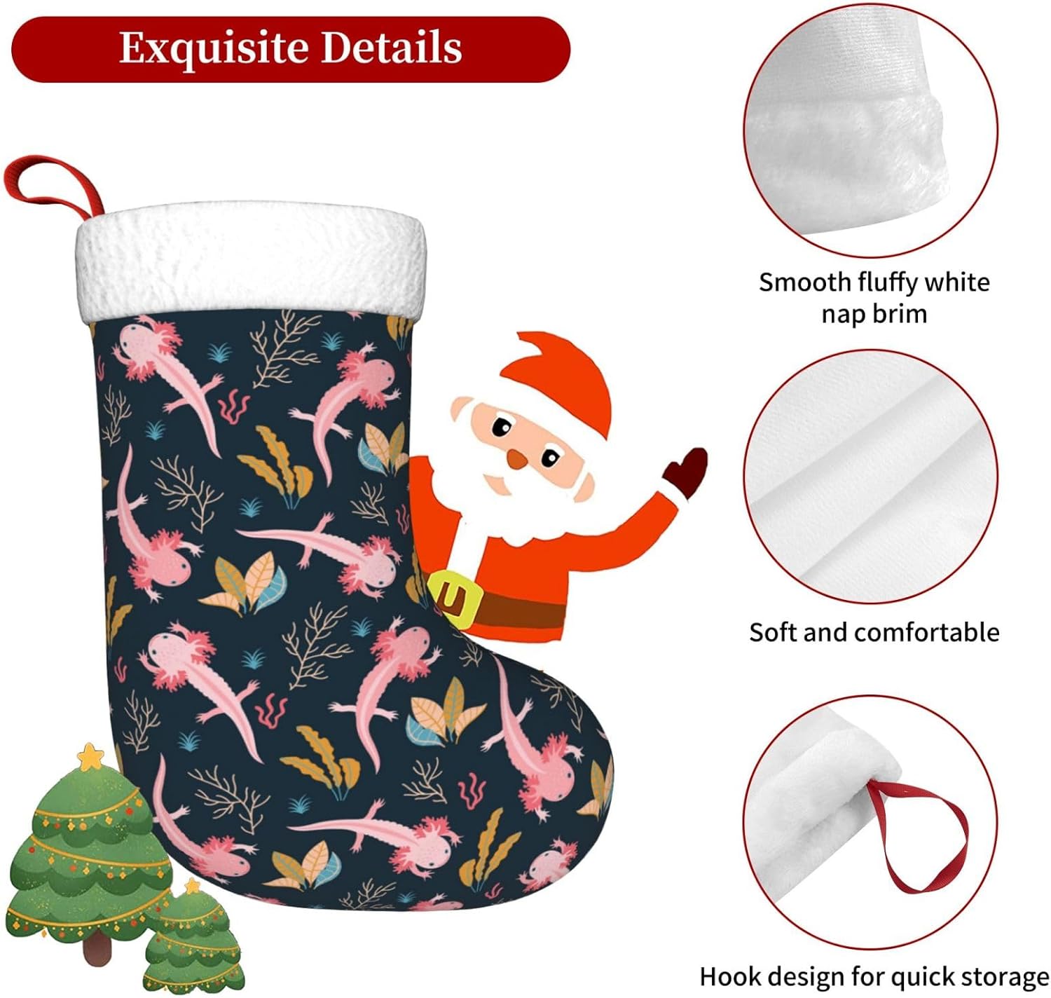 Cute Axolotl Christmas Stockin – Christmas Stocking Hanging recenzja i cena