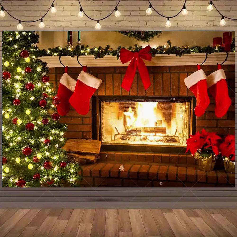 Christmas Photography Backdrop – Christmas Stocking Hanging recenzja i cena