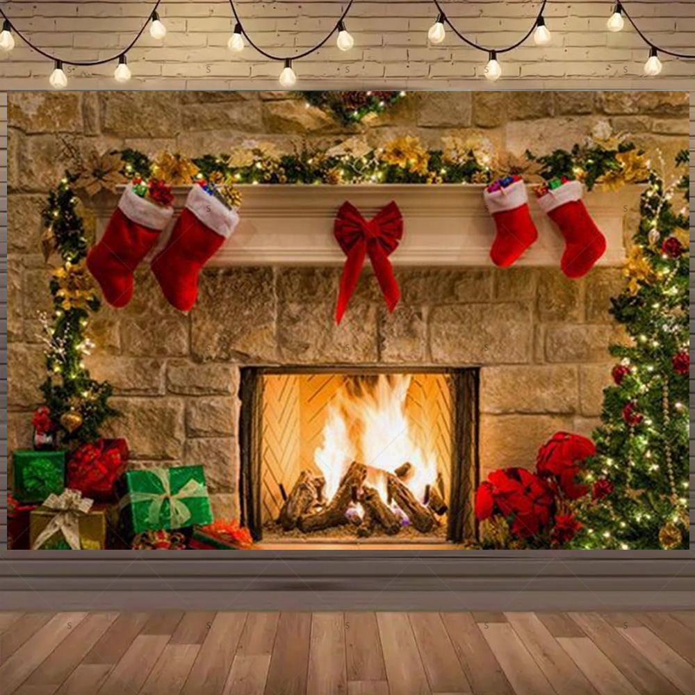 Christmas Photography Backdrop – Christmas Stocking Hanging recenzja i cena