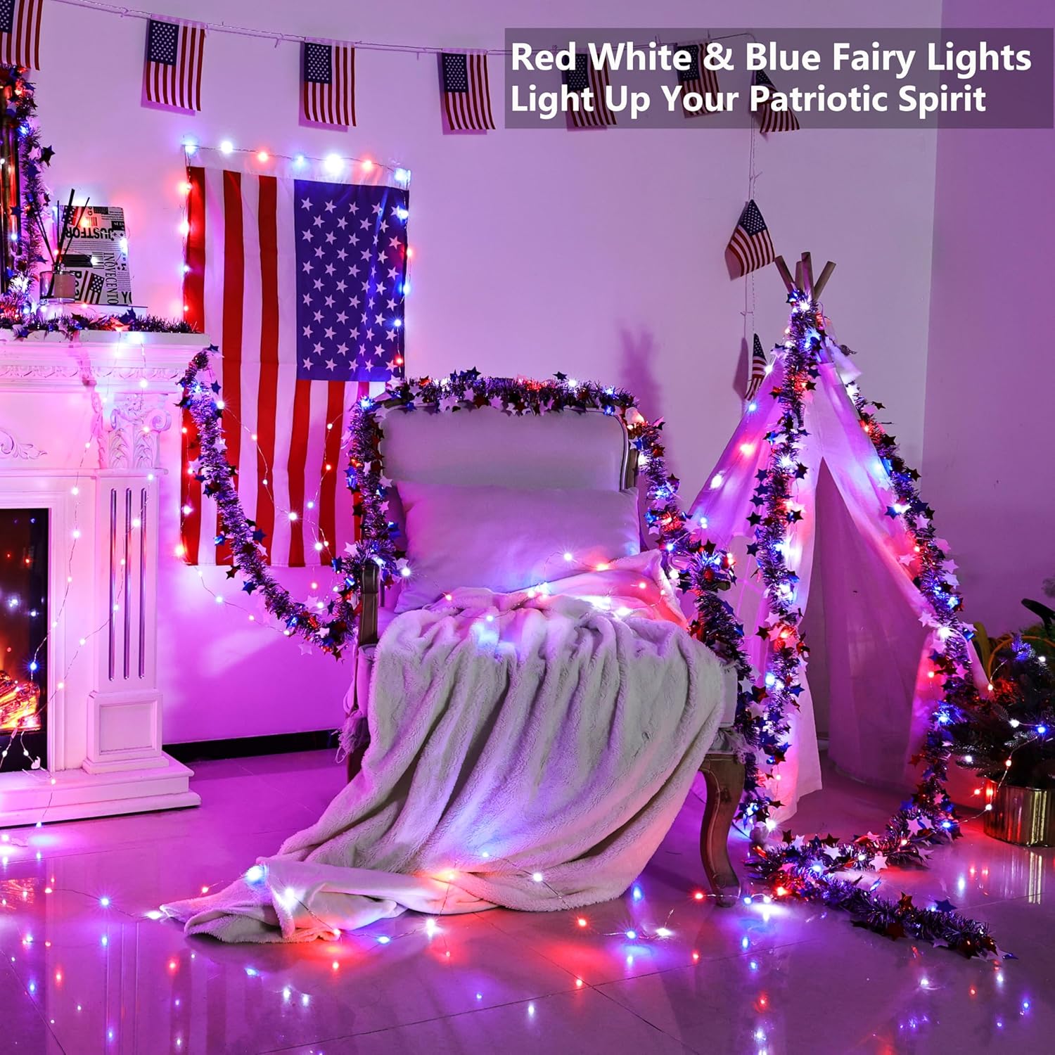 33ft 100 LED Red White Blue Fa – Led Fairy String Lights recenzja i cena