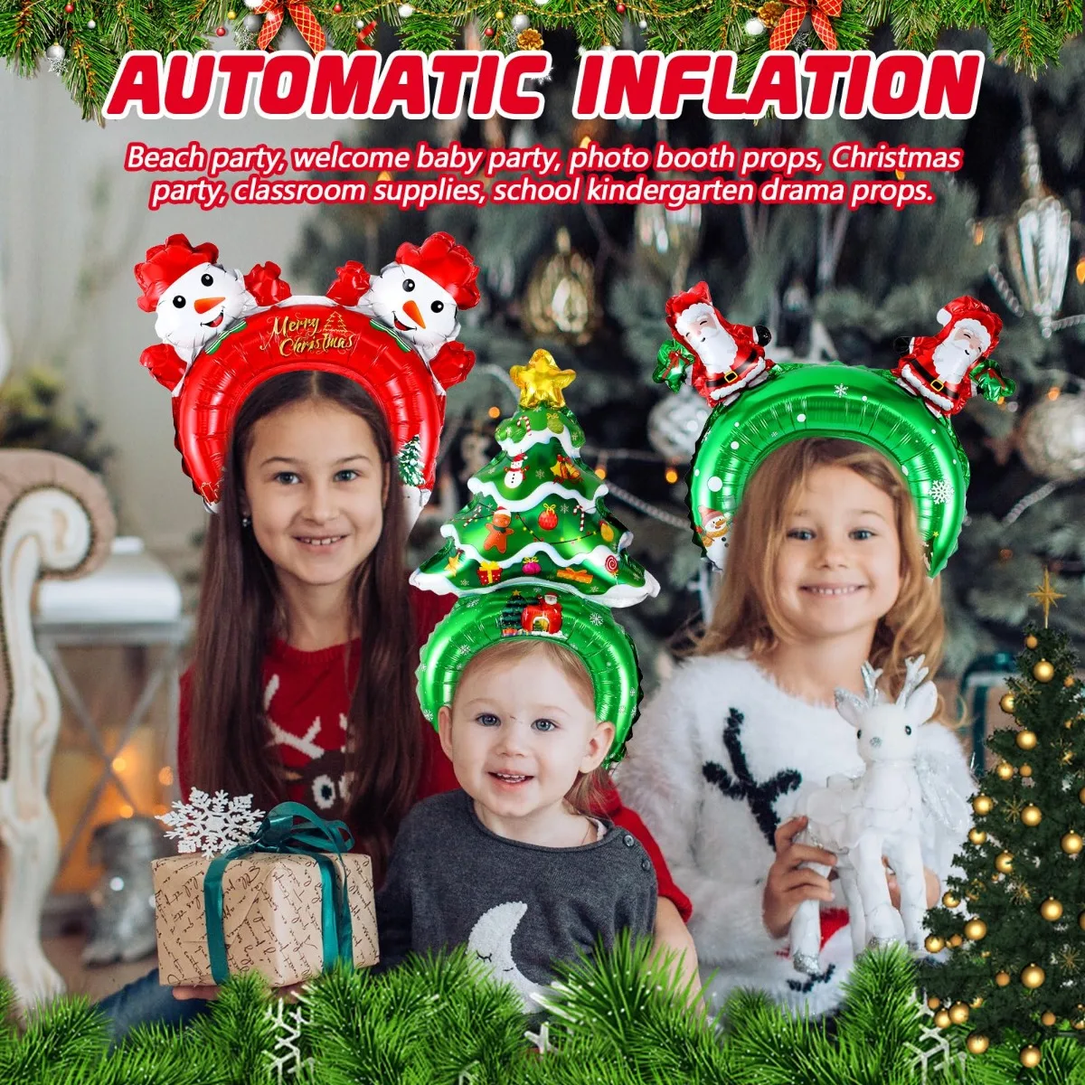 Christmas Inflatable Headbands – Reindeer Antlers Headband recenzja i cena