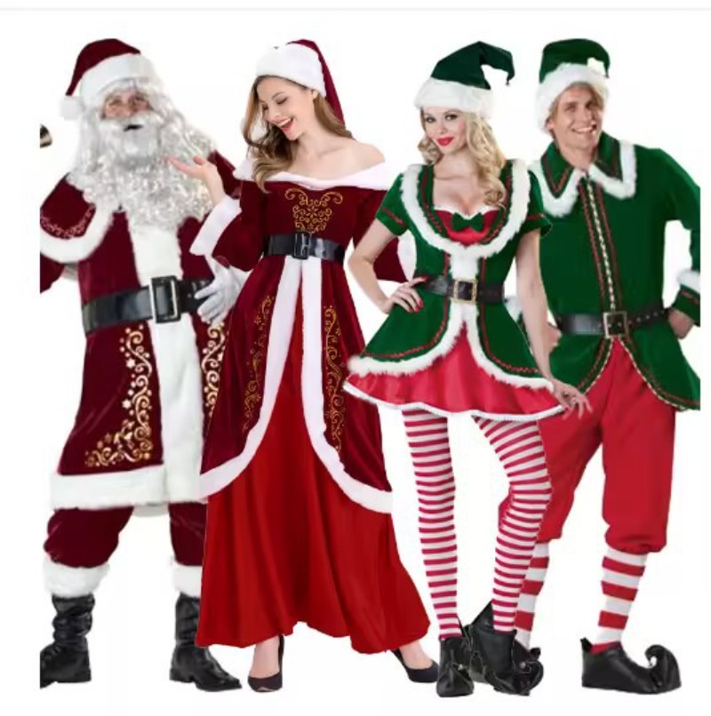 Santa Claus Costume Women Men  – Elf Costume Christmas recenzja i cena