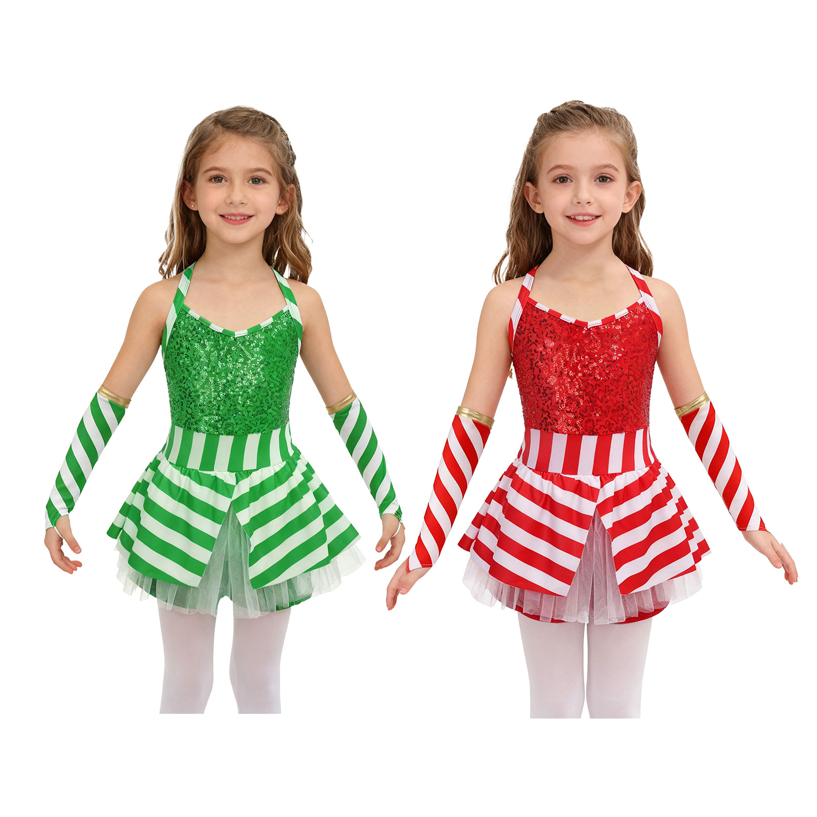 Girls Christmas Candy Cane Dan – Elf Costume Christmas recenzja i cena