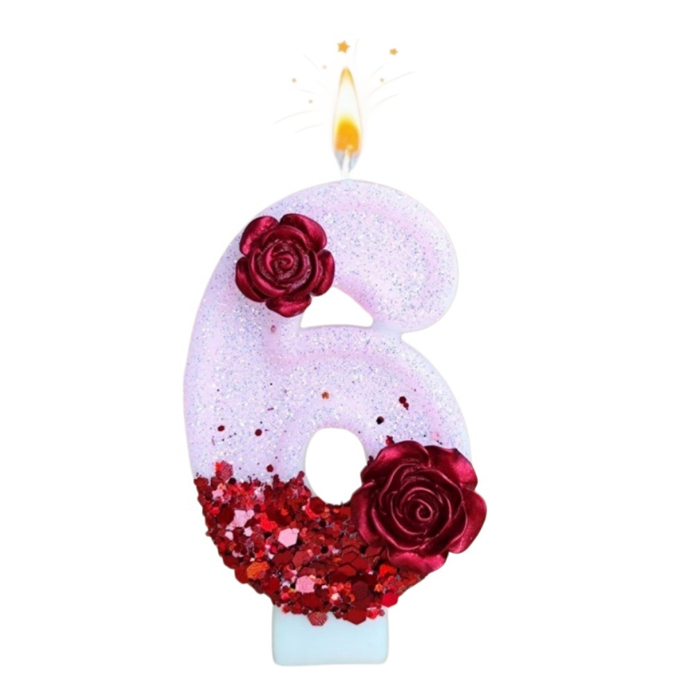 Number Pink Glitter Red Rose F – Holiday Candle Set recenzja i cena