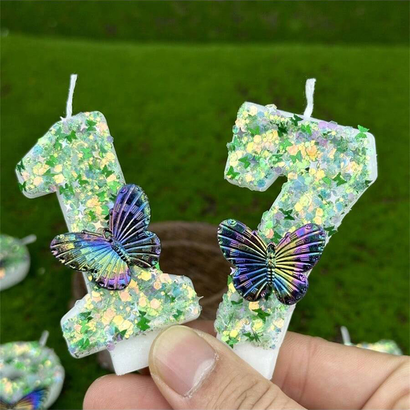 1Pc Green Sequins Number 0-9 B – Holiday Candle Set recenzja i cena