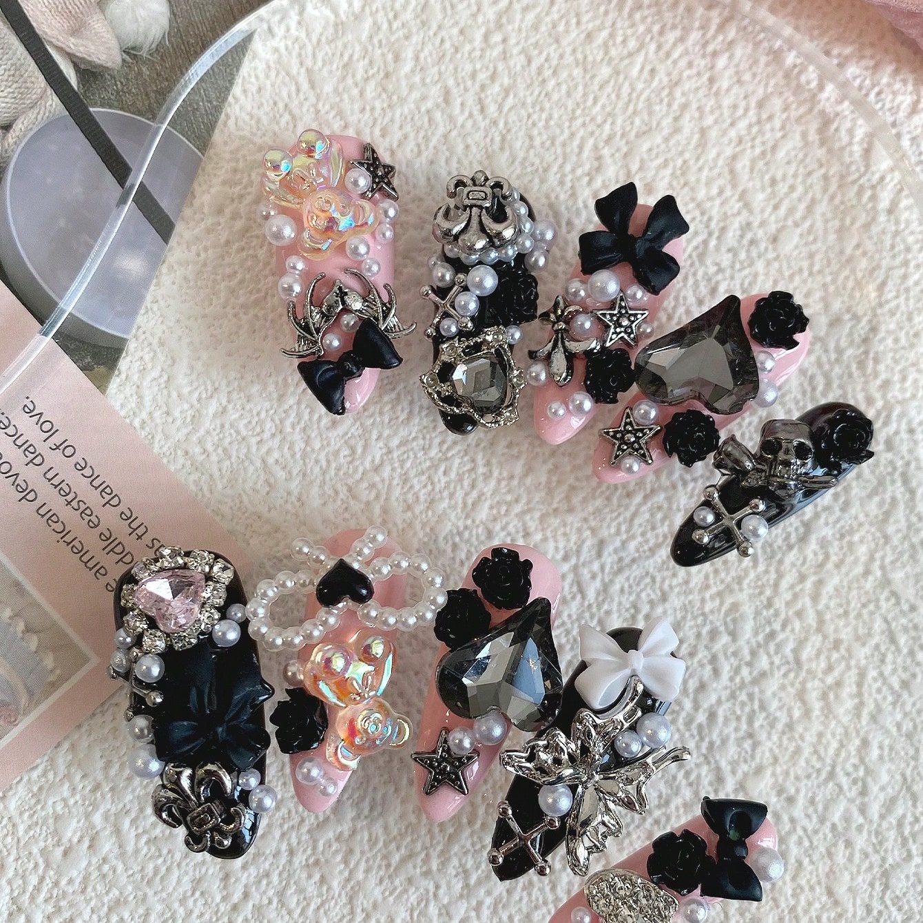 10pcs Long Coffin Pink Black G – Ribbon Bow Gift recenzja i cena