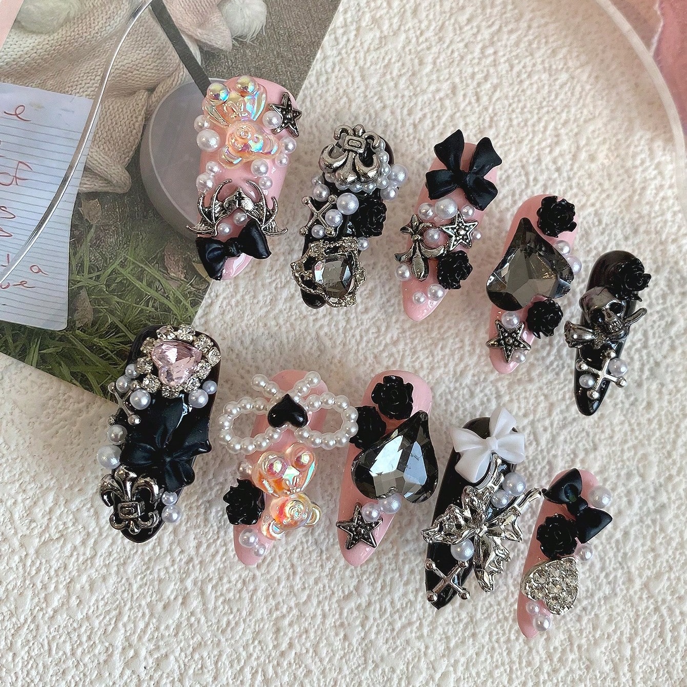 10pcs Long Coffin Pink Black G – Ribbon Bow Gift recenzja i cena