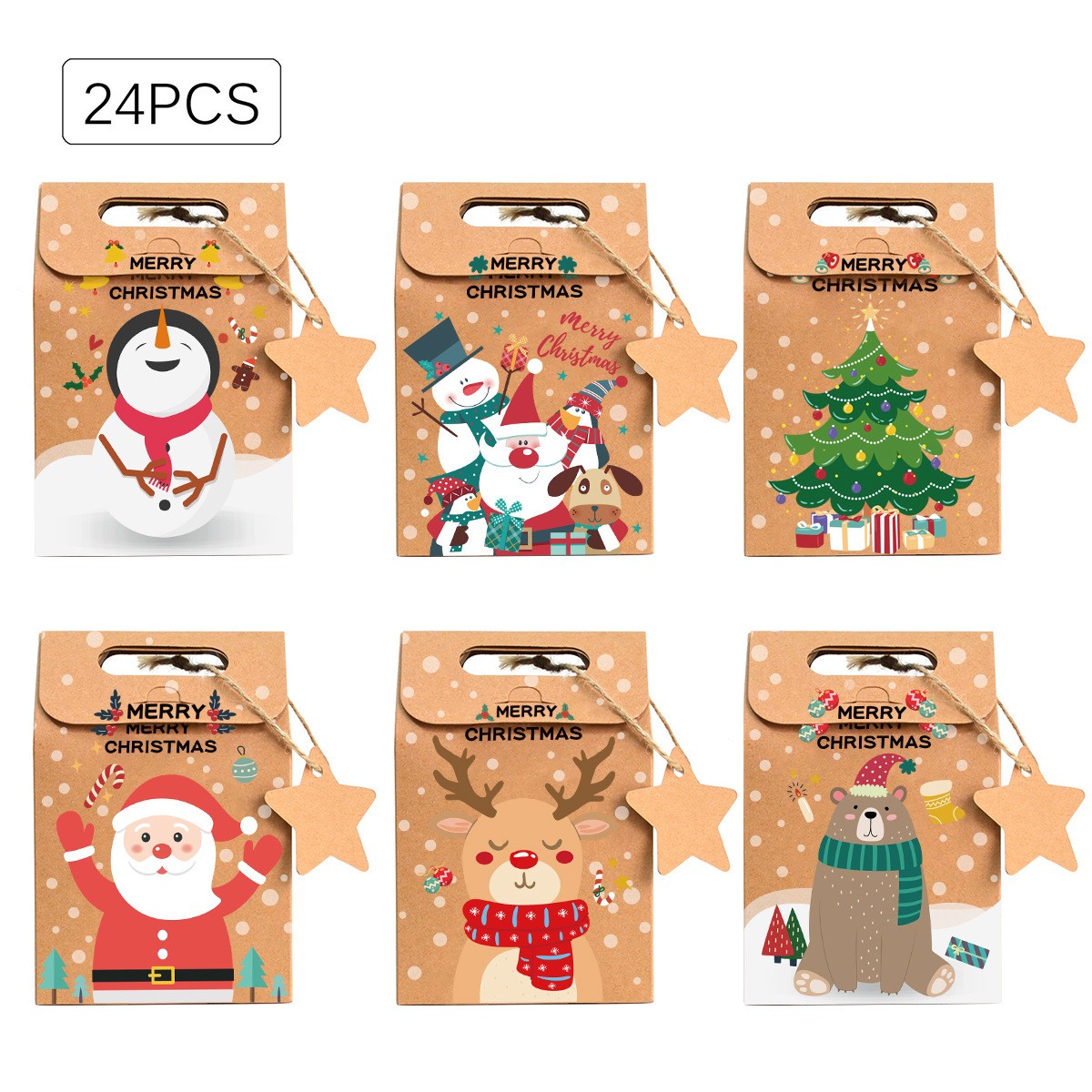 6/12/24Pcs  Christmas Kraft Pa – Advent Calendar Gift recenzja i cena
