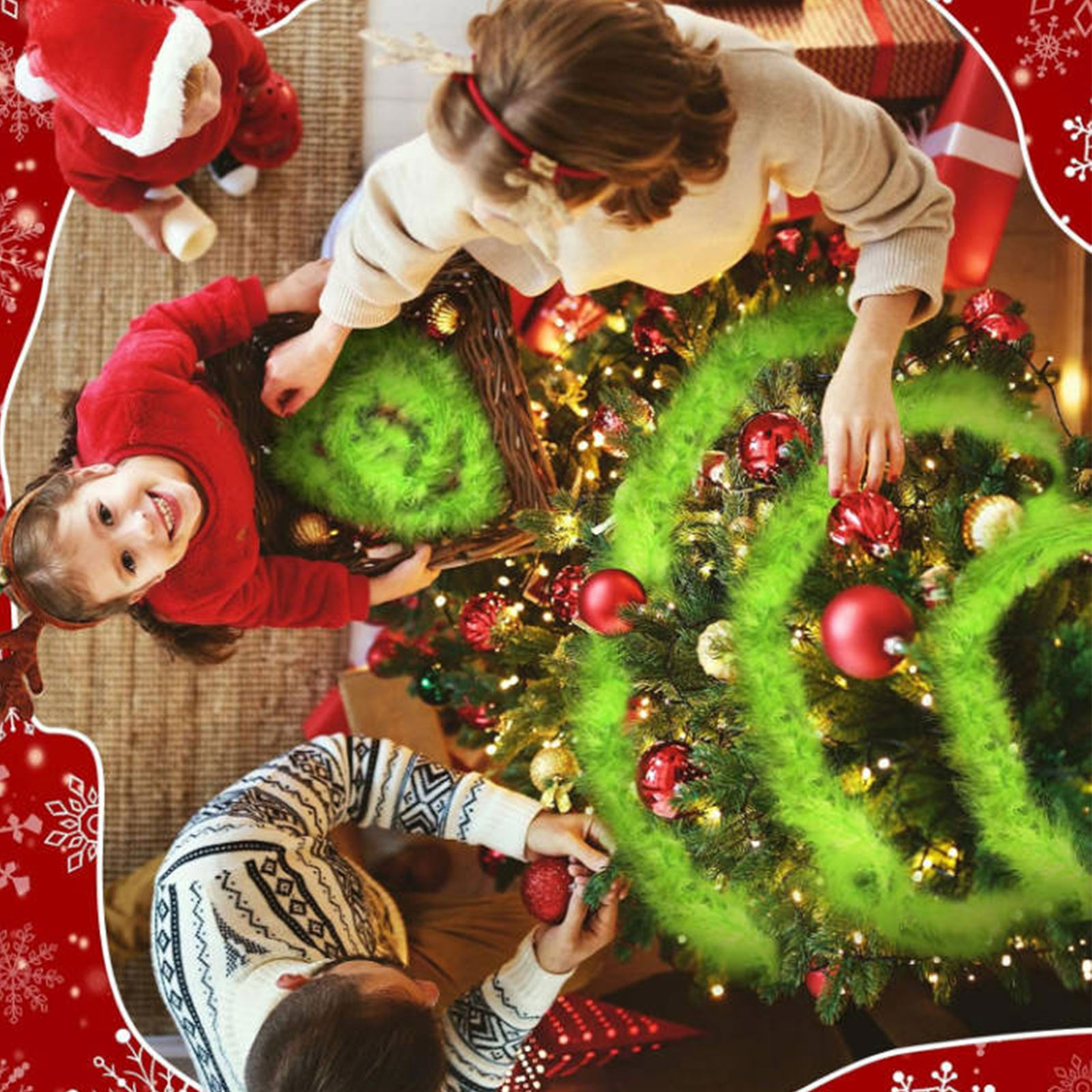 Christmas Garland 3 PCS 20 Fee – Tinsel Garland Decoration recenzja i cena