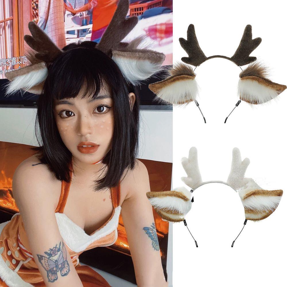 Handmade Animal Fur Antler Hea – Reindeer Antlers Headband recenzja i cena