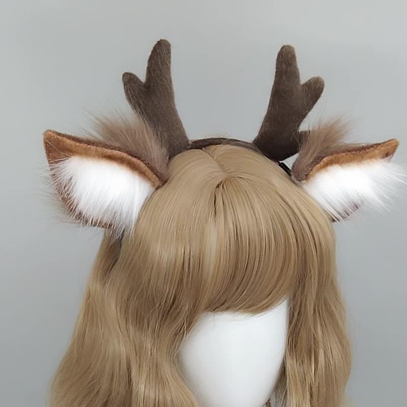 Handmade Animal Fur Antler Hea – Reindeer Antlers Headband recenzja i cena