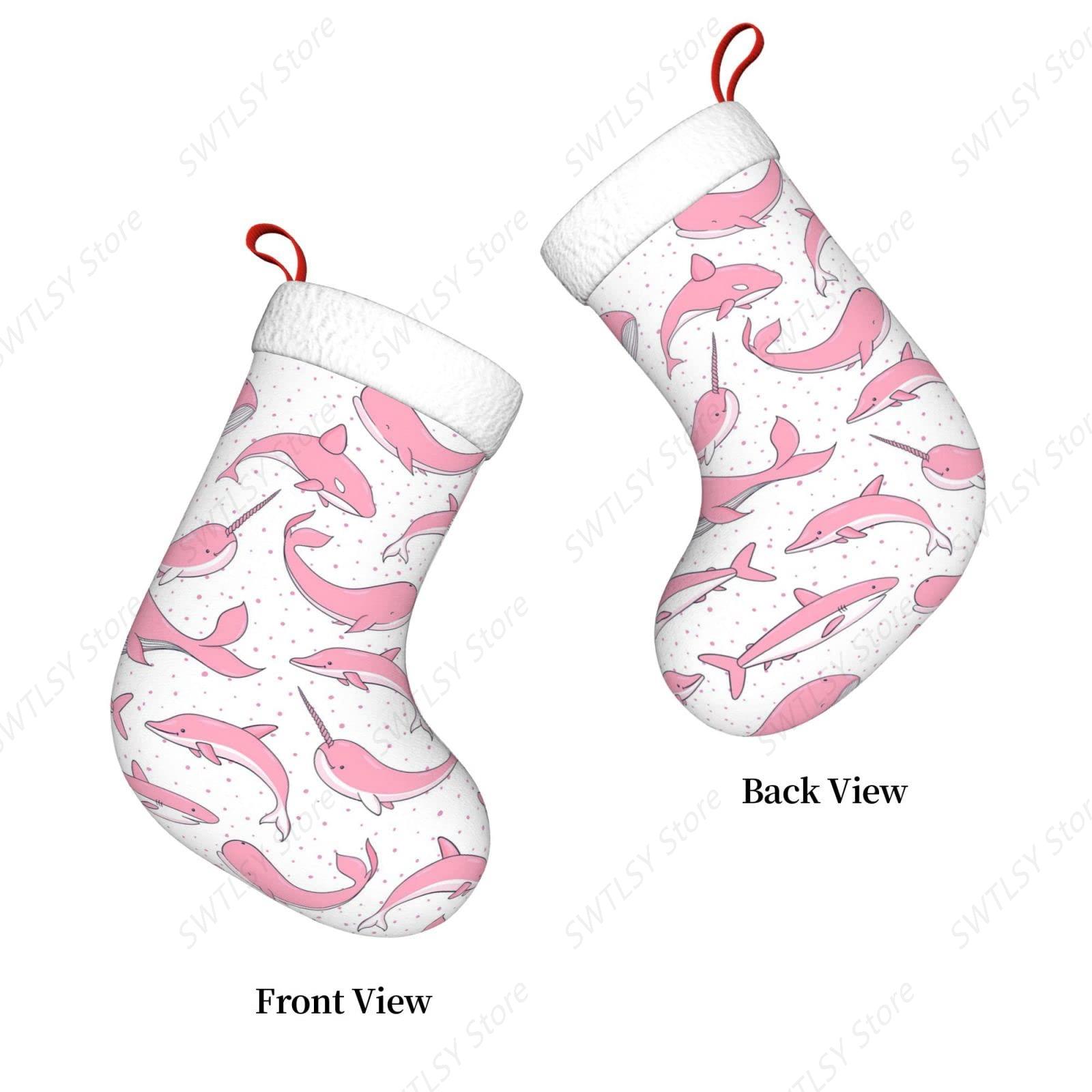 Christmas Pink Whales Xmas Hol – Christmas Stocking Hanging recenzja i cena