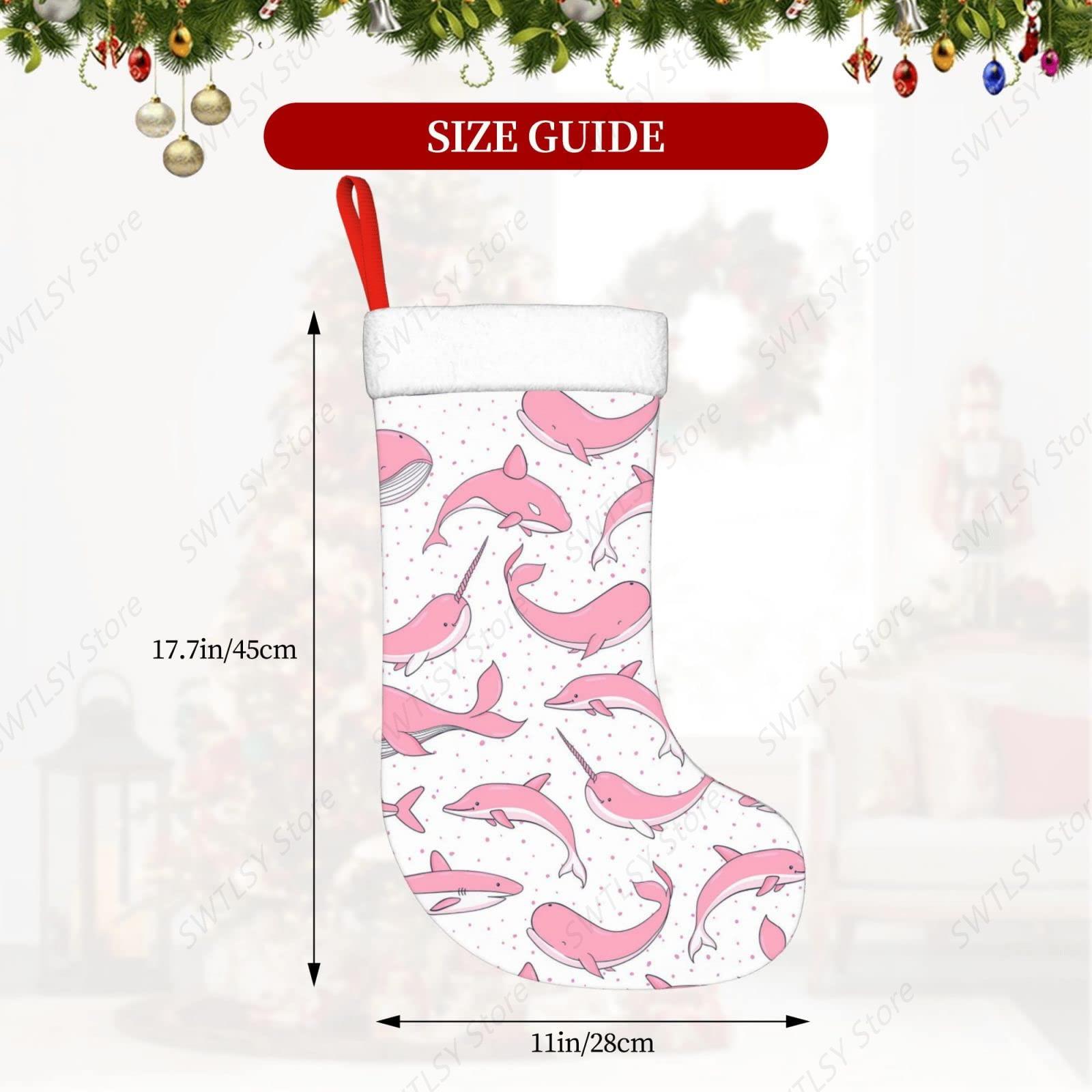 Christmas Pink Whales Xmas Hol – Christmas Stocking Hanging recenzja i cena
