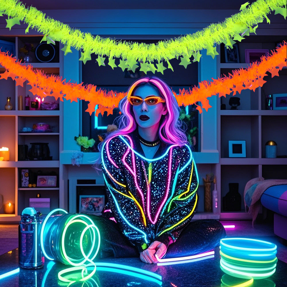 Birthday Theme Fluorescent Mac – Tinsel Garland Decoration recenzja i cena