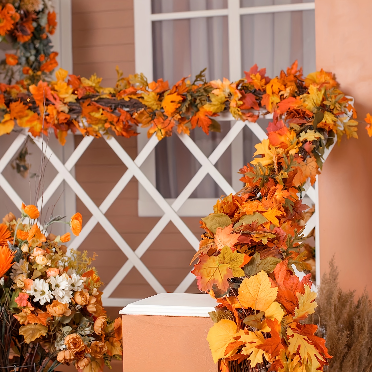 100CM Autumn Artificial Maple  – Christmas Wreath Fake recenzja i cena