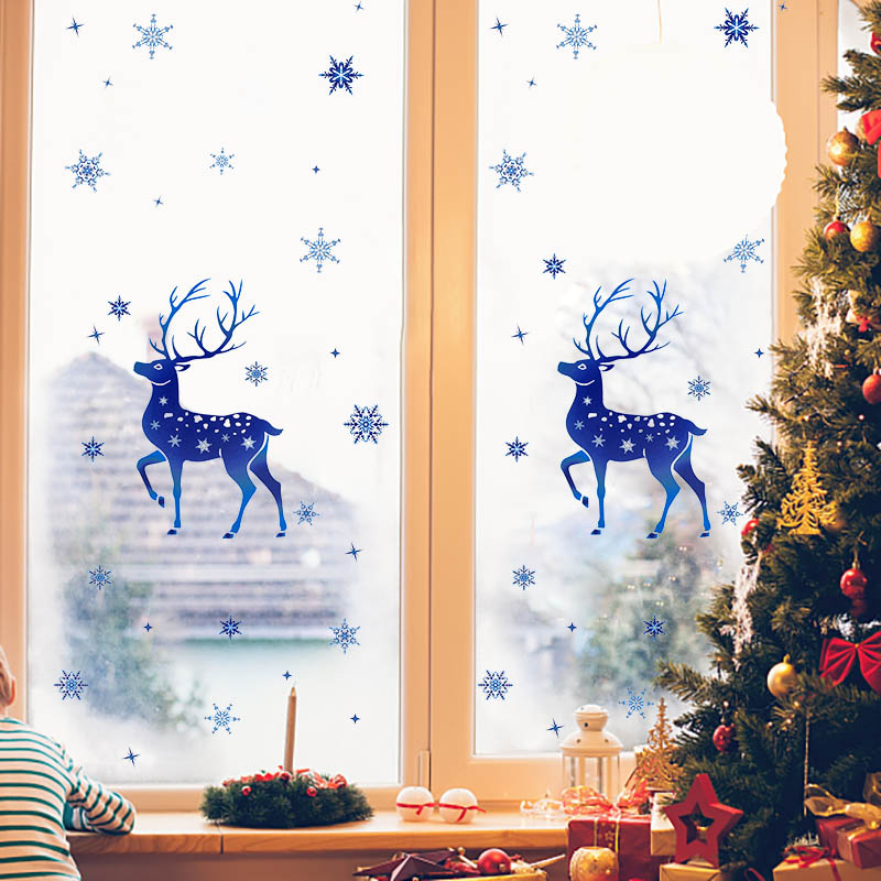 Christmas Window Stickers Elk  – Snowflake Window Decal recenzja i cena