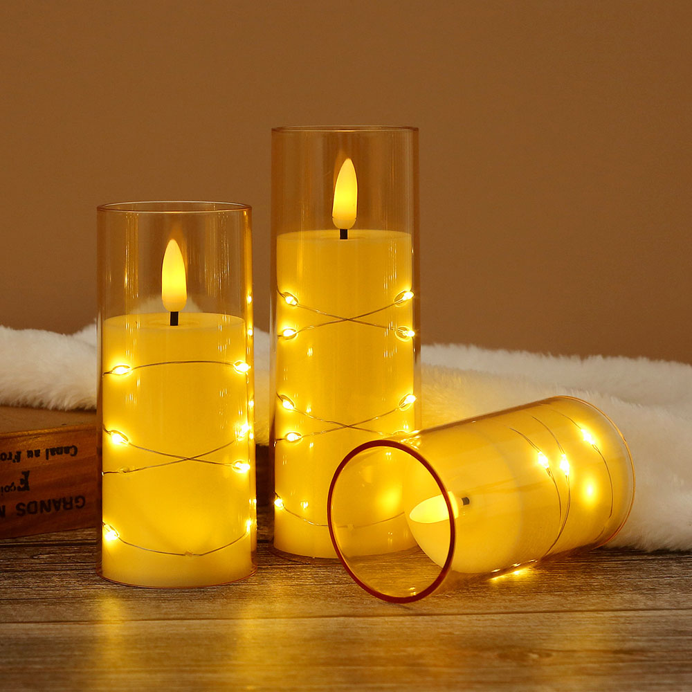 3pcs/set LED Copper Wire Flame – Holiday Candle Set recenzja i cena