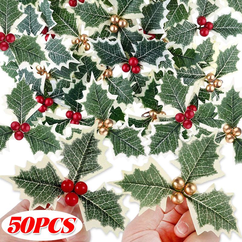 5-50pcs Christmas Holly Berrie – Christmas Wreath Fake recenzja i cena