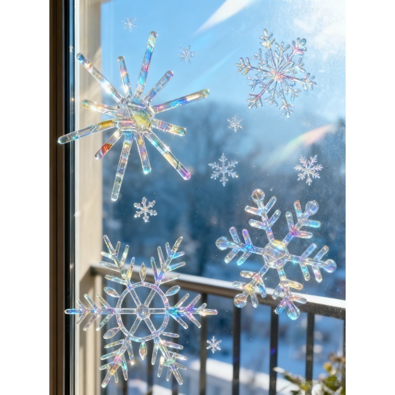 Xmas Snowflake Pattern Rainbow – Snowflake Window Decal recenzja i cena